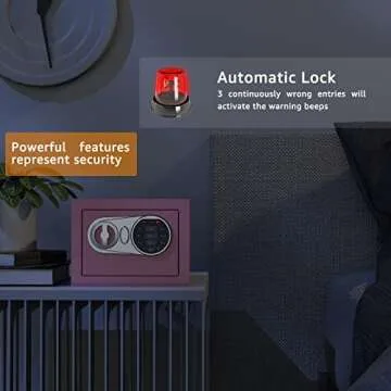 Goldenkey Small Safe Box for Money, Digital Home Safe Box with Keys&Code for Cash and Coin, Mini Safe for Kids, Personal Items for Hotel, 6.69"D x 9.05"W x 6.69"H, 0.236 Cu.Ft.