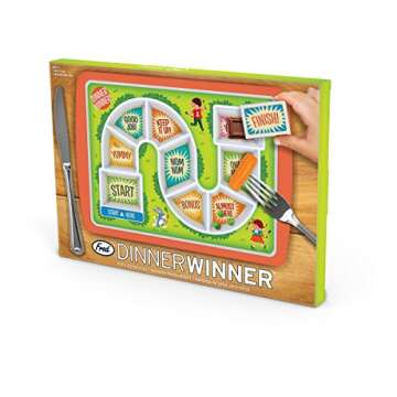 Genuine Fred DINNER WINNER, The Original Kid's Game Plate Tray - Award Winning - Picky Eater Solutions for Kids and Toddlers - Fun Mealtime - Divided Sections - Interactive Design - Dishwasher Safe