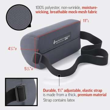 OPTP The Original McKenzie D-Section Lumbar Roll – USA-Made Low Back Lumbar Support Pillow for Office, Back Pillow for Car and Travel. The Preferred Lumbar Pillow of Physical Therapists.