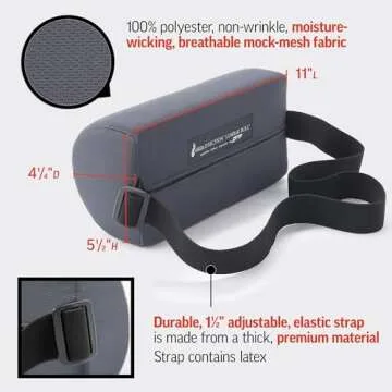 OPTP The Original McKenzie D-Section Lumbar Roll – USA-Made Low Back Lumbar Support Pillow for Office, Back Pillow for Car and Travel. The Preferred Lumbar Pillow of Physical Therapists.