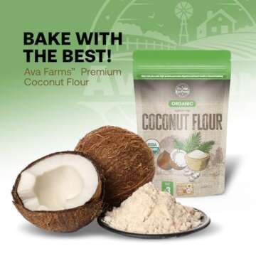 Ava Farms Organic Coconut Flour – 3 LB Gluten Free, Non-GMO, Vegan, Keto Friendly Flour for Baking, Cooking – High Fiber Low Carb Rich in Nutrients