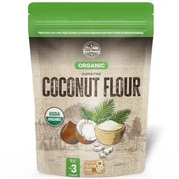 Ava Farms Organic Coconut Flour – Gluten Free, Non-GMO, Vegan & Keto Friendly Flour for Baking, Co...