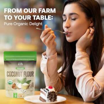 Ava Farms Organic Coconut Flour – 3 LB Gluten Free, Non-GMO, Vegan, Keto Friendly Flour for Baking, Cooking – High Fiber Low Carb Rich in Nutrients