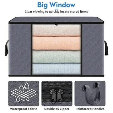 Fabspace Storage Bags for Clothes and Bedding - 60L Capacity