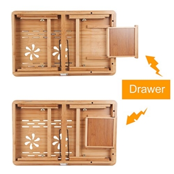 HANKEY Bamboo Adjustable Foldable Laptop Desk - Stylish & Portable