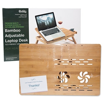 HANKEY Bamboo Adjustable Foldable Laptop Desk - Stylish & Portable