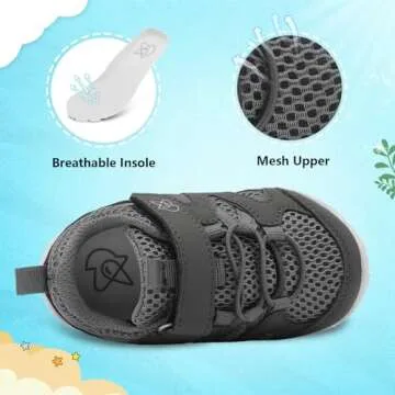 LeIsfIt Baby Boys Girls Shoes First Walking Shoes Toddler Shoes Breathable Sneakers Non-Slip Infant ...