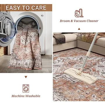 Befbee Washable Rug - 8x10 Non-Slip Area Rug