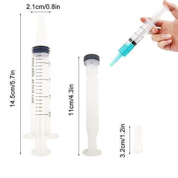 15 Pack 20ml Plastic Syringe with Caps Measurement, ZONPEN Suitable for Scientific Labs Multiple Use...