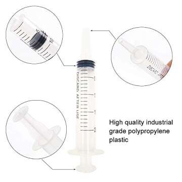15 Pack 20ml Plastic Syringe with Caps by ZONPEN  - Versatile Tool for Liquid Needs