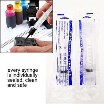 15 Pack 20ml Plastic Syringe with Caps by ZONPEN  - Versatile Tool for Liquid Needs