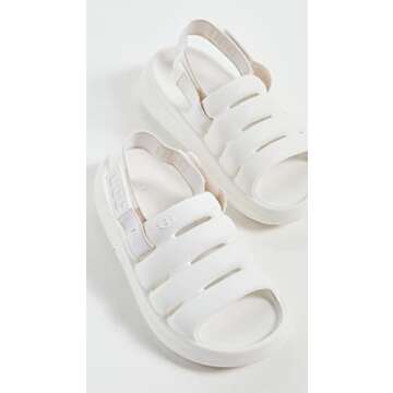 UGG Women's Sport Yeah Sandal, Bright White, 6
