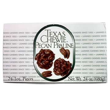 Lammes Texas Chewie Pecan Praline Candy 24 Piece Box - Enjoy Texas Pecans Combined With Chewy Pralines For A Gourmet Treat!