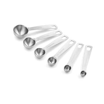 Chicago Metallic Stainless Steel Measuring Cups and Spoons, 11-Piece, silver