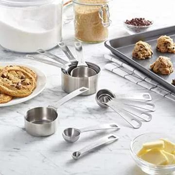 Chicago Metallic Stainless Steel Measuring Cups and Spoons, 11-Piece, silver