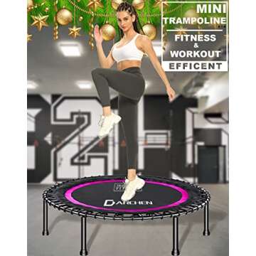 DARCHEN 450 lbs Mini Trampoline for Adults, Indoor Use