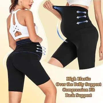 GROTEEN Maternity Biker Shorts with Belly Support