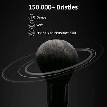 Makeup Brushes 12Pcs Makeup Brushes Set Professional, Premium Synthetic Kabuki Foundation Powder Contour Blush Concealer Eyeshadow Blending Highlighter Eyeliner Eyebrow Makeup Brush (Black)