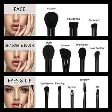 12Pcs Premium Makeup Brush Set for Professionals and Enthusiasts
