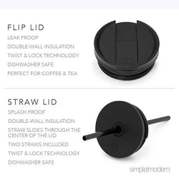 Simple Modern Insulated Tumbler | 16oz Travel Mug with Lid and Straw