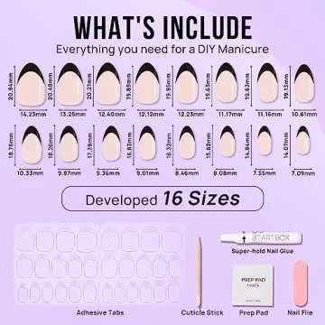 Stylish and Durable BTArtbox French Tip Press On Nails