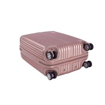 Rockland Berlin Hardside Expandable Spinner Wheel Luggage, Rose Gold, 3-Piece Set (20/24/28)