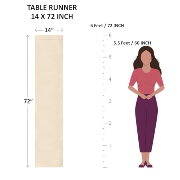 Solino Home 100% Pure Linen Red Table Runner - Classic Hemstitch 72 Inch