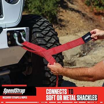 SpeedStrap Big Daddy Weavable Recovery Tow Strap 2" x 30' – Heavy Duty 14,000lb Break Strength – Emergency Towing Rope for Offroad 4x4, Jeep, Truck, Buggy, Boats