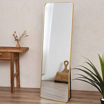Elegant Full Length Floor Mirror in Gold for Any Space