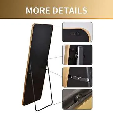 Elegant Full Length Floor Mirror in Gold for Any Space