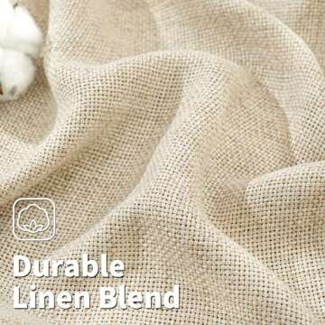 BGment Linen Curtains 84 Inch Length 2 Panels, Living Room Curtains Burlap Textured Light Filtering ...