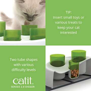 Catit Senses 2.0 Digger Interactive Slow Feeder - Turn Mealtime into Play Time