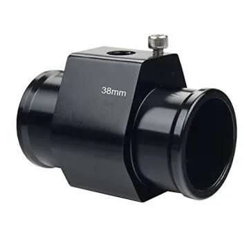 DEWHEL Aluminum Black Water Temp Meter Joint Pipe Radiator Adapter