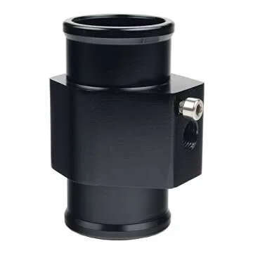 DEWHEL Aluminum Black Water Temp Meter Joint Pipe Radiator Adapter