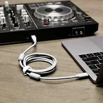 DJ TechTools Chroma Cables: Audio Optimized 1.5M USB-C to USB-B Cable with 56K Resistor (White, 1.5m)