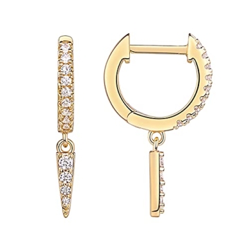 PAVOI Gold Huggie CZ Earrings for Sensitive Ears