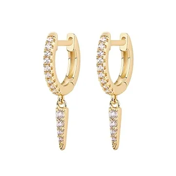 PAVOI Gold Huggie CZ Earrings for Sensitive Ears