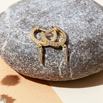 PAVOI Gold Huggie CZ Earrings for Sensitive Ears