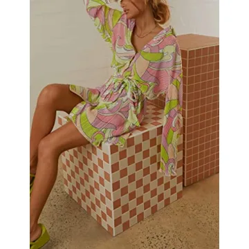 NUFIWI Pleated Mini Shirt Dress for Women - Stylish and Chic