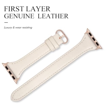 SWEES Slim Leather Band for Apple Watch Women 38mm 42mm