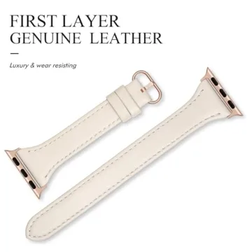 SWEES Slim Leather Band for Apple Watch Women 38mm 42mm