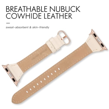 SWEES Slim Leather Band for Apple Watch Women 38mm 42mm