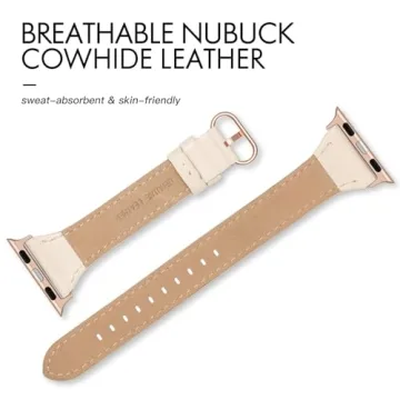 SWEES Slim Leather Band for Apple Watch Women 38mm 42mm