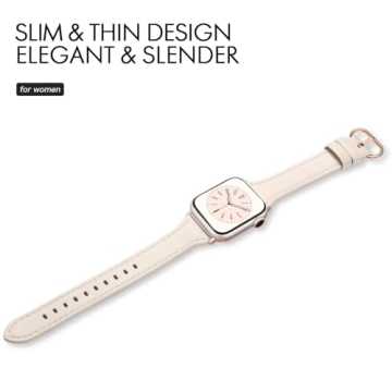 SWEES Slim Leather Band for Apple Watch Women 38mm 42mm