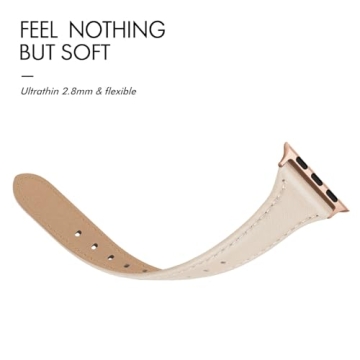 SWEES Slim Leather Band for Apple Watch Women 38mm 42mm