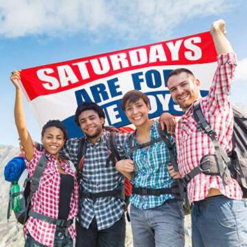 Saturdays Boys Flag, 3x5 Feet, Polyester Cloth Resistant Fading Boy Saturday Flag, Perfect for Colle...