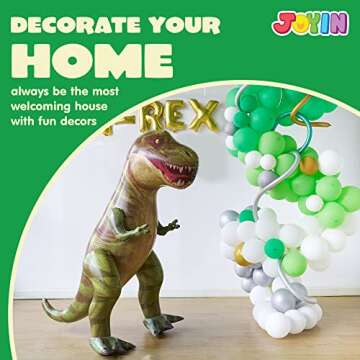 Giant 62” T-Rex Dinosaur Inflatable for Parties and Play