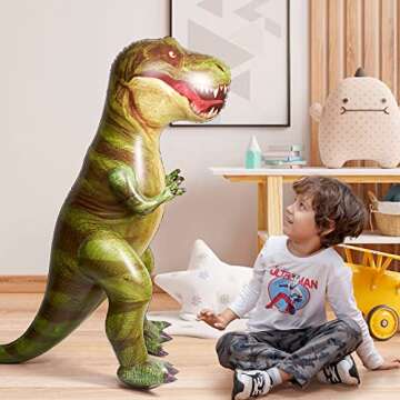 Giant 62” T-Rex Dinosaur Inflatable for Parties and Play