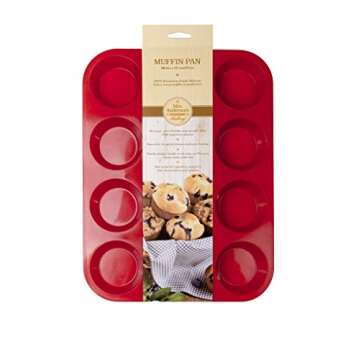 Mrs. Anderson's Baking Silicone 12-Cup Muffin Pan - BPA Free, Non-Stick
