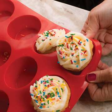 Mrs. Anderson's 12-Cup Silicone Muffin Pan for Easy Baking